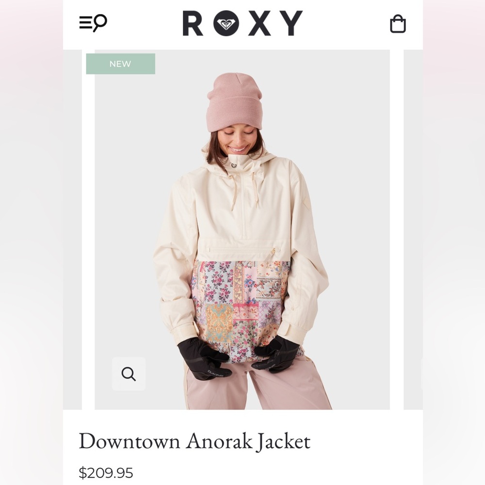 🤍 Roxy Ski snowboard Jacket - Cream and Multicolor - waterproof - Picture 16 of 16